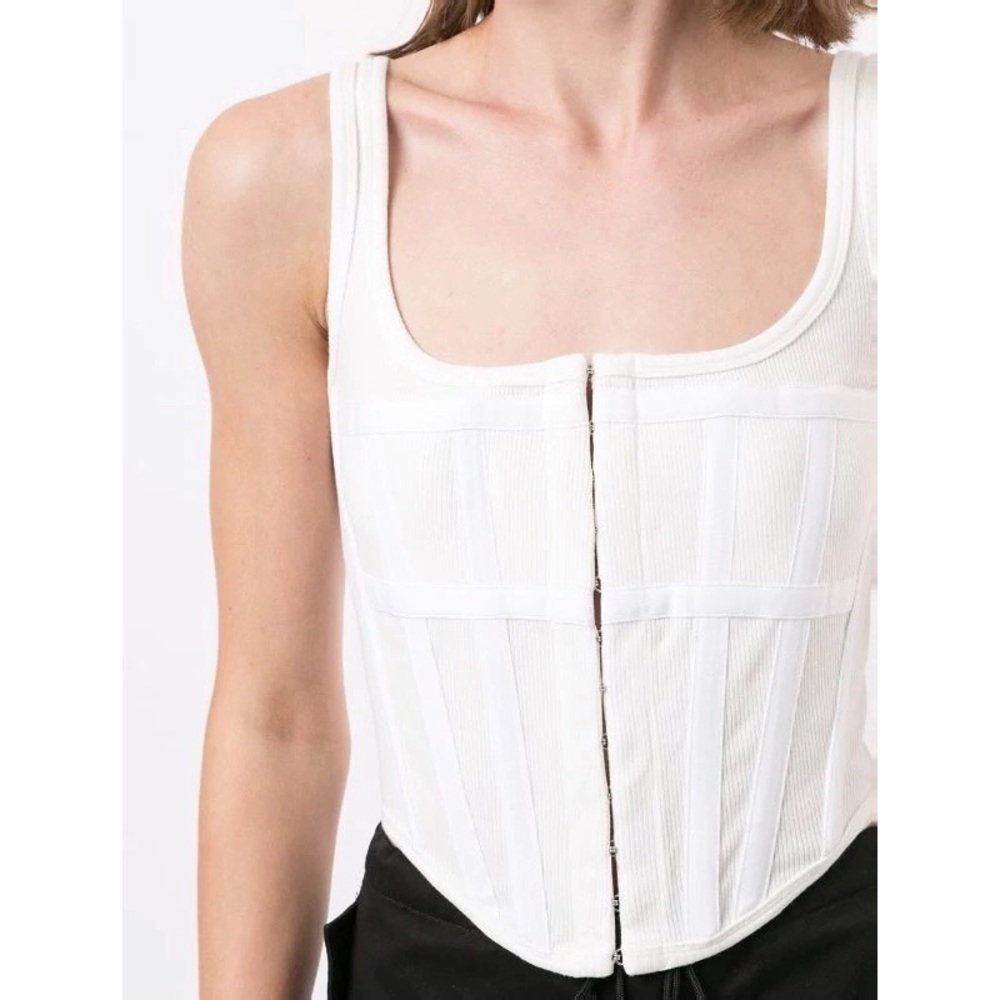 Dion Lee Jersey Hook and Eye Corset Top Ribbed